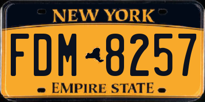 NY license plate FDM8257