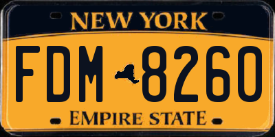 NY license plate FDM8260