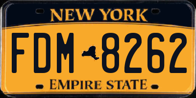 NY license plate FDM8262