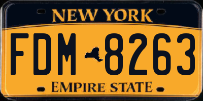 NY license plate FDM8263