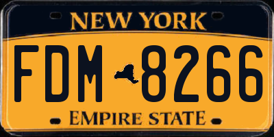 NY license plate FDM8266