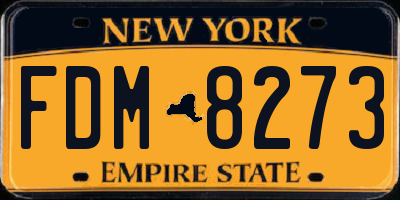 NY license plate FDM8273