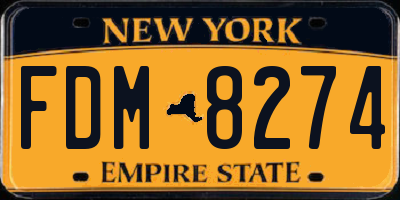 NY license plate FDM8274