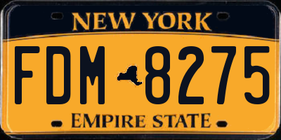NY license plate FDM8275