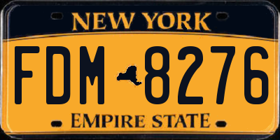NY license plate FDM8276