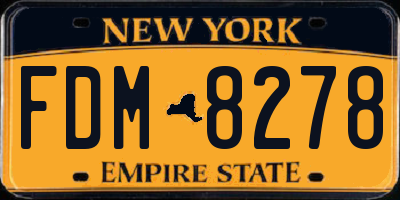NY license plate FDM8278