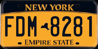 NY license plate FDM8281