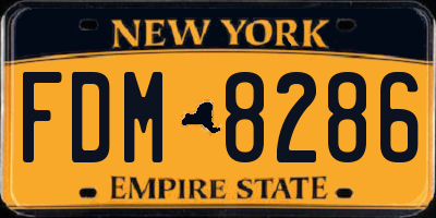 NY license plate FDM8286