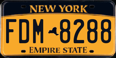 NY license plate FDM8288