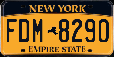 NY license plate FDM8290