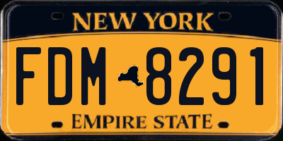 NY license plate FDM8291