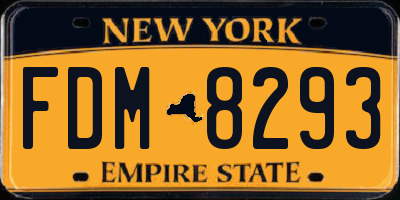 NY license plate FDM8293