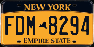 NY license plate FDM8294