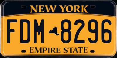 NY license plate FDM8296
