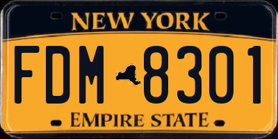 NY license plate FDM8301