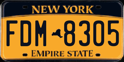 NY license plate FDM8305