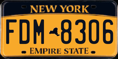 NY license plate FDM8306