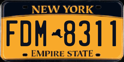 NY license plate FDM8311