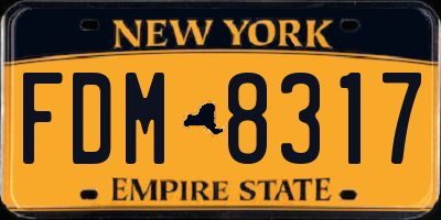 NY license plate FDM8317