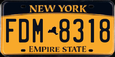 NY license plate FDM8318