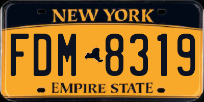 NY license plate FDM8319