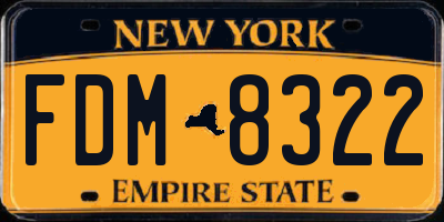 NY license plate FDM8322