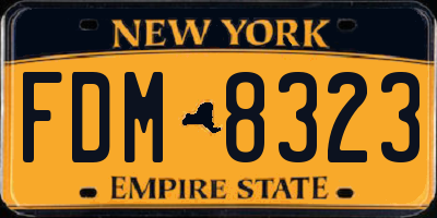 NY license plate FDM8323