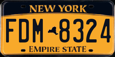 NY license plate FDM8324