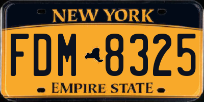 NY license plate FDM8325