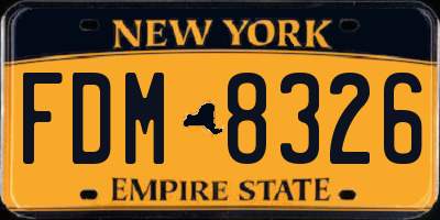 NY license plate FDM8326