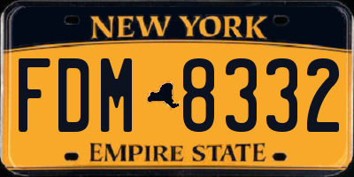 NY license plate FDM8332