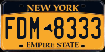 NY license plate FDM8333
