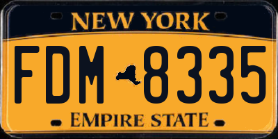 NY license plate FDM8335