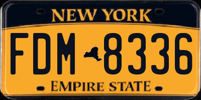 NY license plate FDM8336