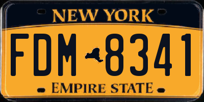 NY license plate FDM8341