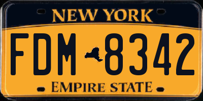 NY license plate FDM8342
