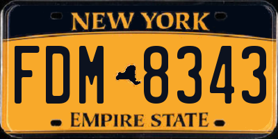 NY license plate FDM8343