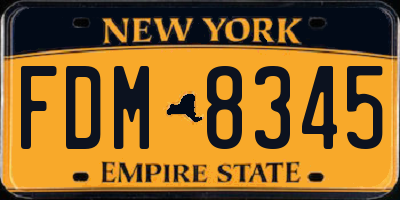 NY license plate FDM8345