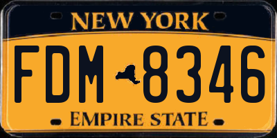 NY license plate FDM8346