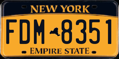 NY license plate FDM8351