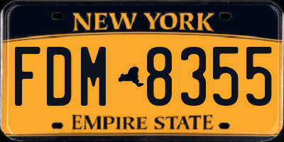 NY license plate FDM8355