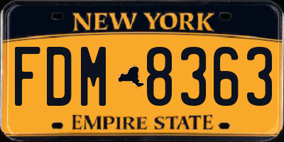 NY license plate FDM8363