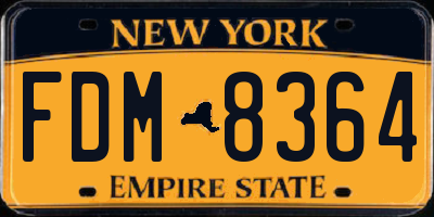 NY license plate FDM8364
