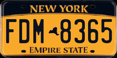 NY license plate FDM8365