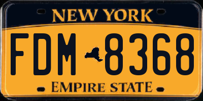 NY license plate FDM8368