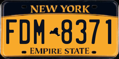 NY license plate FDM8371