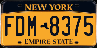 NY license plate FDM8375