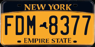 NY license plate FDM8377