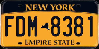 NY license plate FDM8381