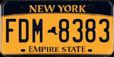 NY license plate FDM8383